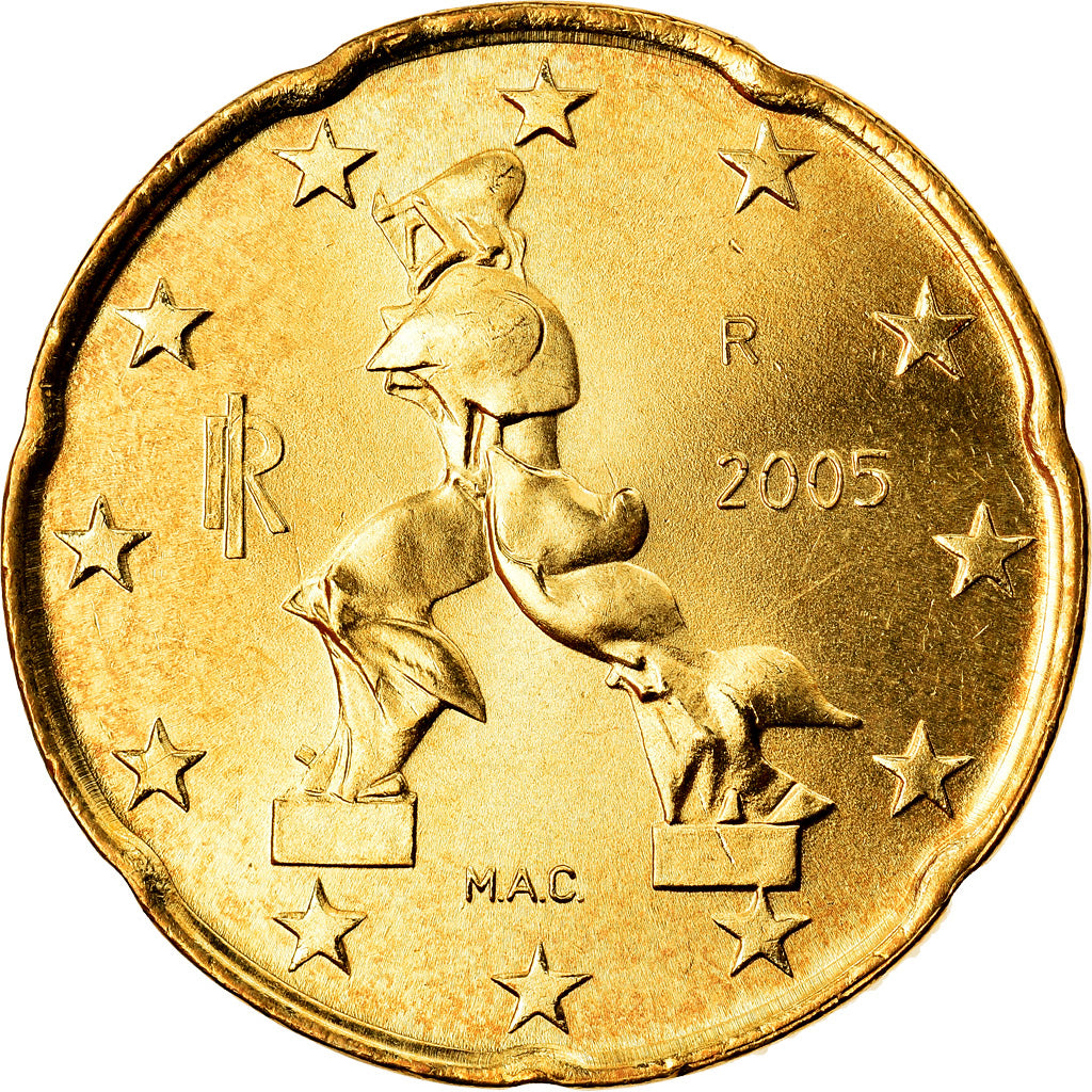 Italia, 20 Euro Cent, 2005, Rome, SPL, Ottone, KM:214
