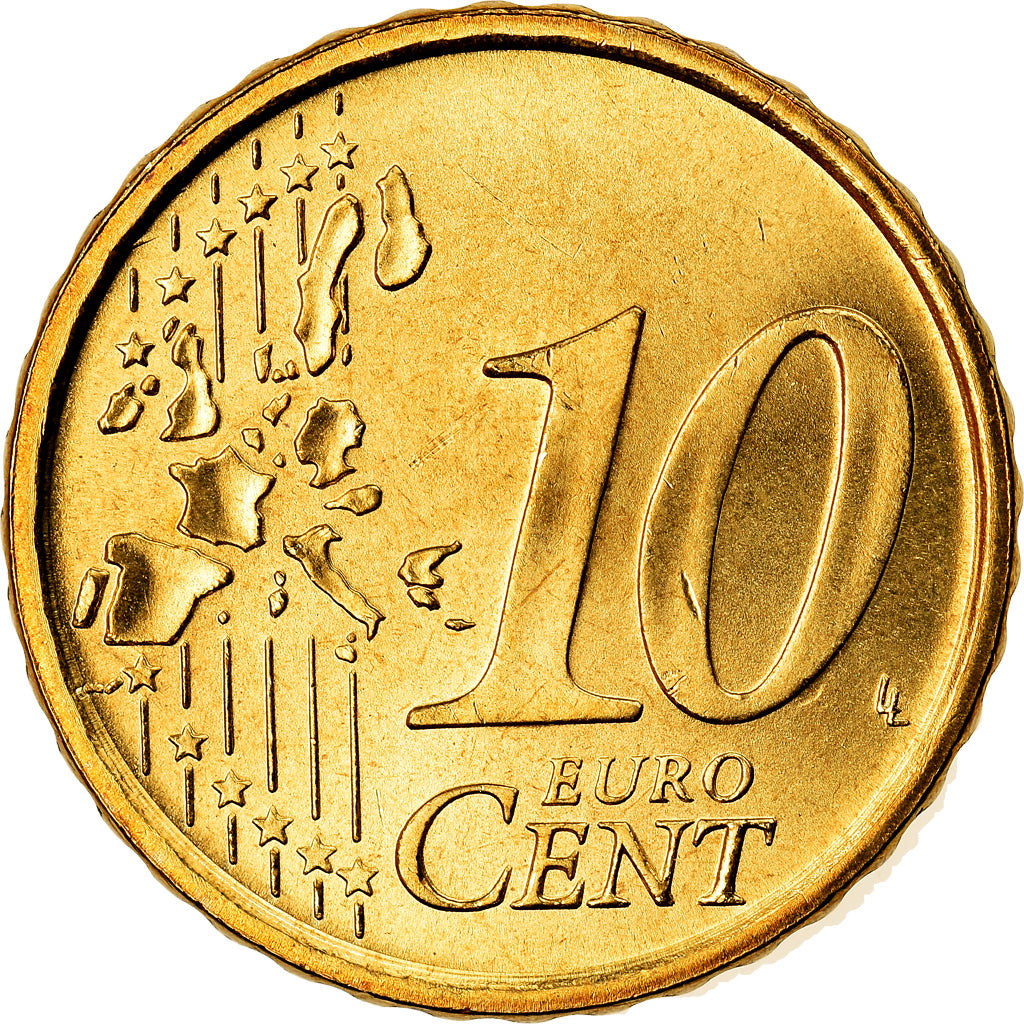 Italia, 10 Euro Cent, 2005, Rome, SC, Latón, KM:213