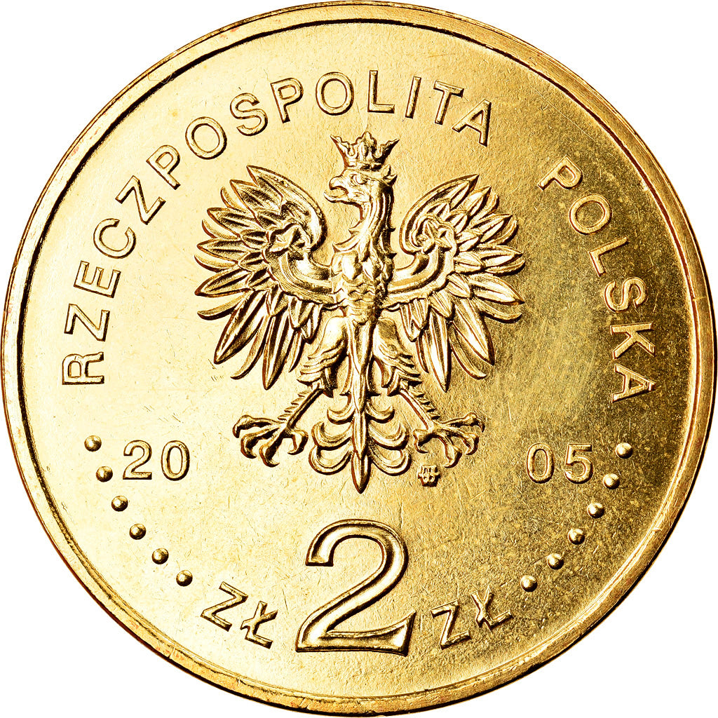 Moneda, Polonia, 2 Zlote, 2005, Warsaw, SC, Latón, KM:608