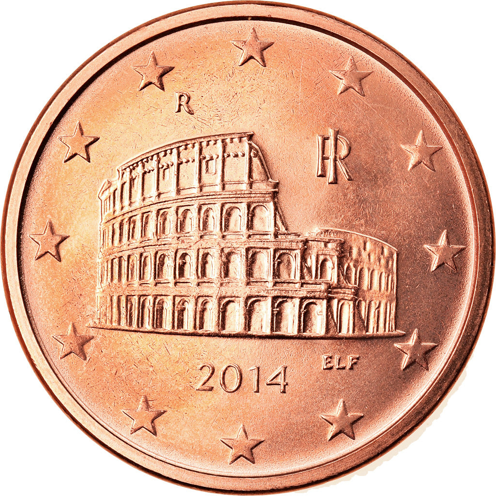 Italy, 5 Euro Cent, 2014, Rome, MS(63), Copper Plated Steel, KM:New