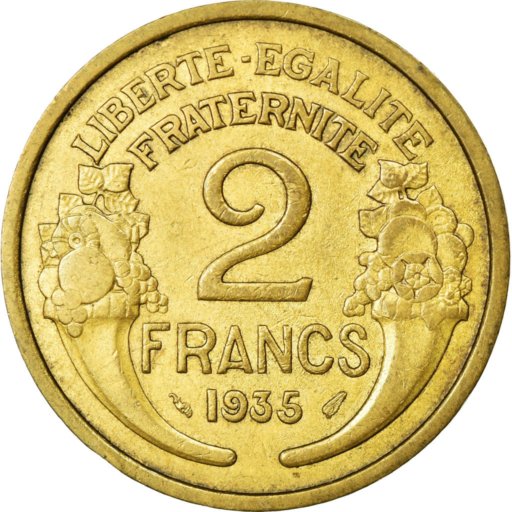 Coin, France, Morlon, 2 Francs, 1935, AU(50-53), Aluminum-Bronze, KM:886