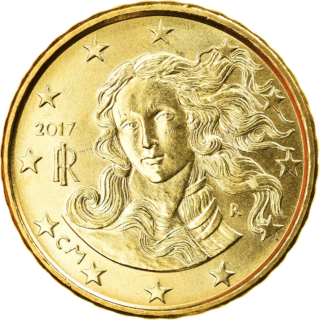 Italy, 10 Euro Cent, 2017, MS(63), Brass, KM:New