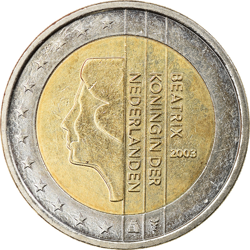 Pays-Bas, 2 Euro, 2003, Utrecht, TTB, Bi-Metallic, KM:241