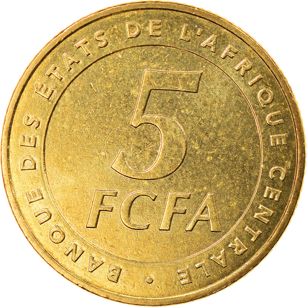 Coin, Central African States, 5 Francs, 2006, Paris, MS(63), Brass, KM:18