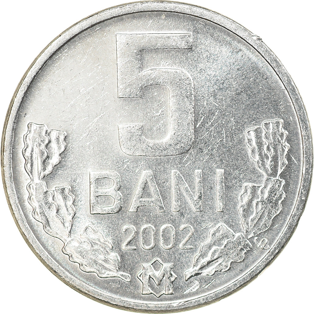 Moneta, Moldava, 5 Bani, 2002, BB+, Alluminio, KM:2