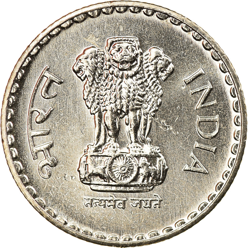 Munten, INDIAASE REPUBLIEK, 5 Rupees, 2000, UNC-, Copper-nickel, KM:154.1