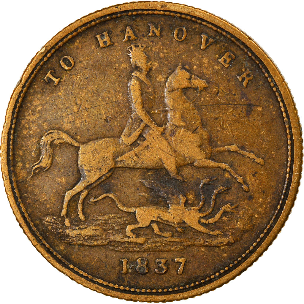 United Kingdom, Token, Game, Victoria Régina to Hanover, 1837, VF(30-35)