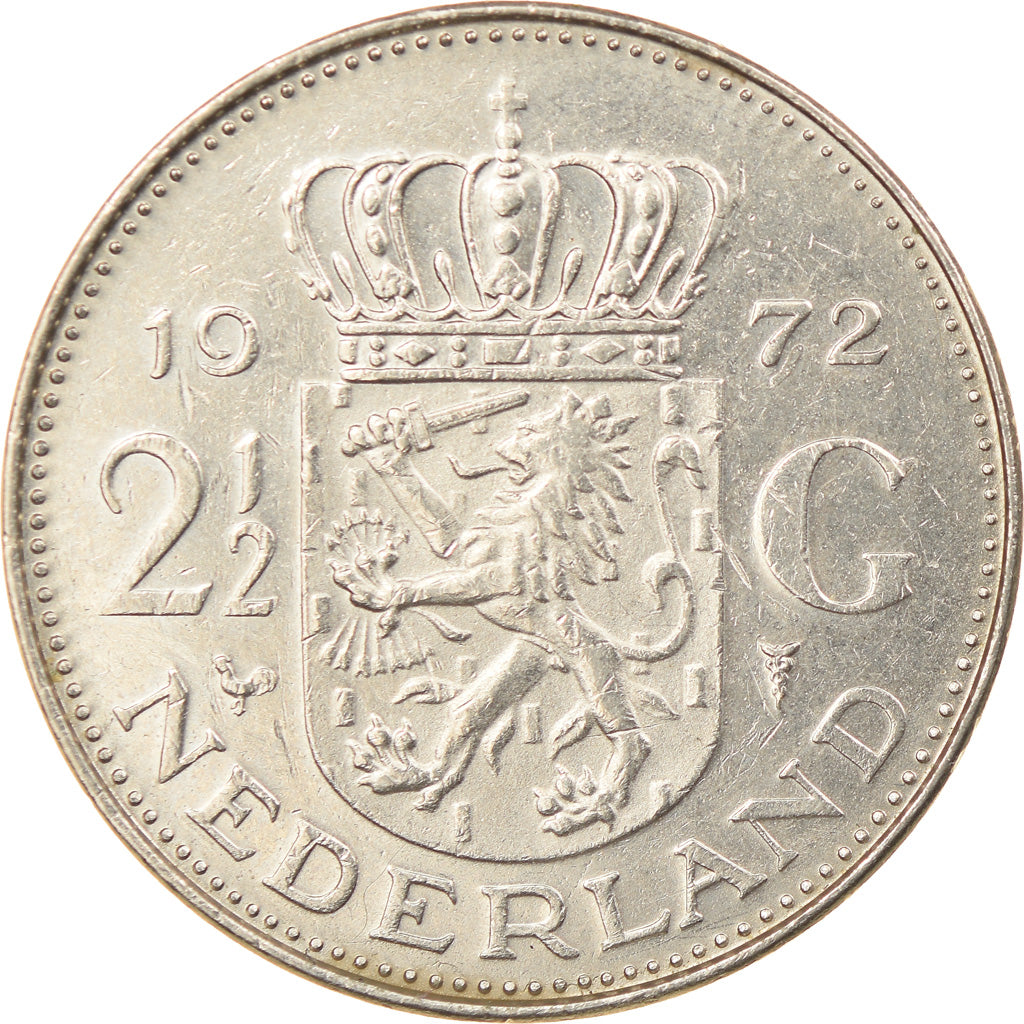 Moneda, Países Bajos, Juliana, 2-1/2 Gulden, 1972, British Royal Mint, MBC
