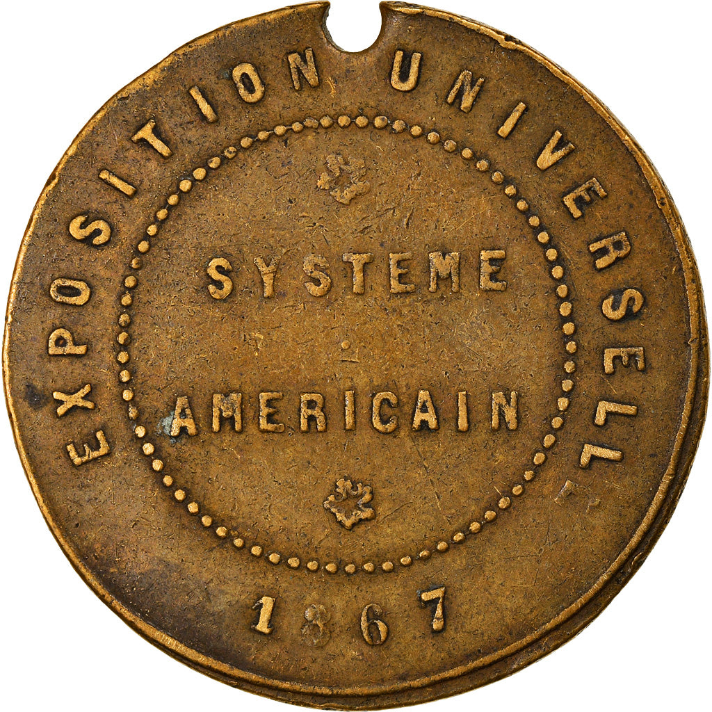 France, Medal, Exposition Universelle, Hygiène, Système Américain, 1867