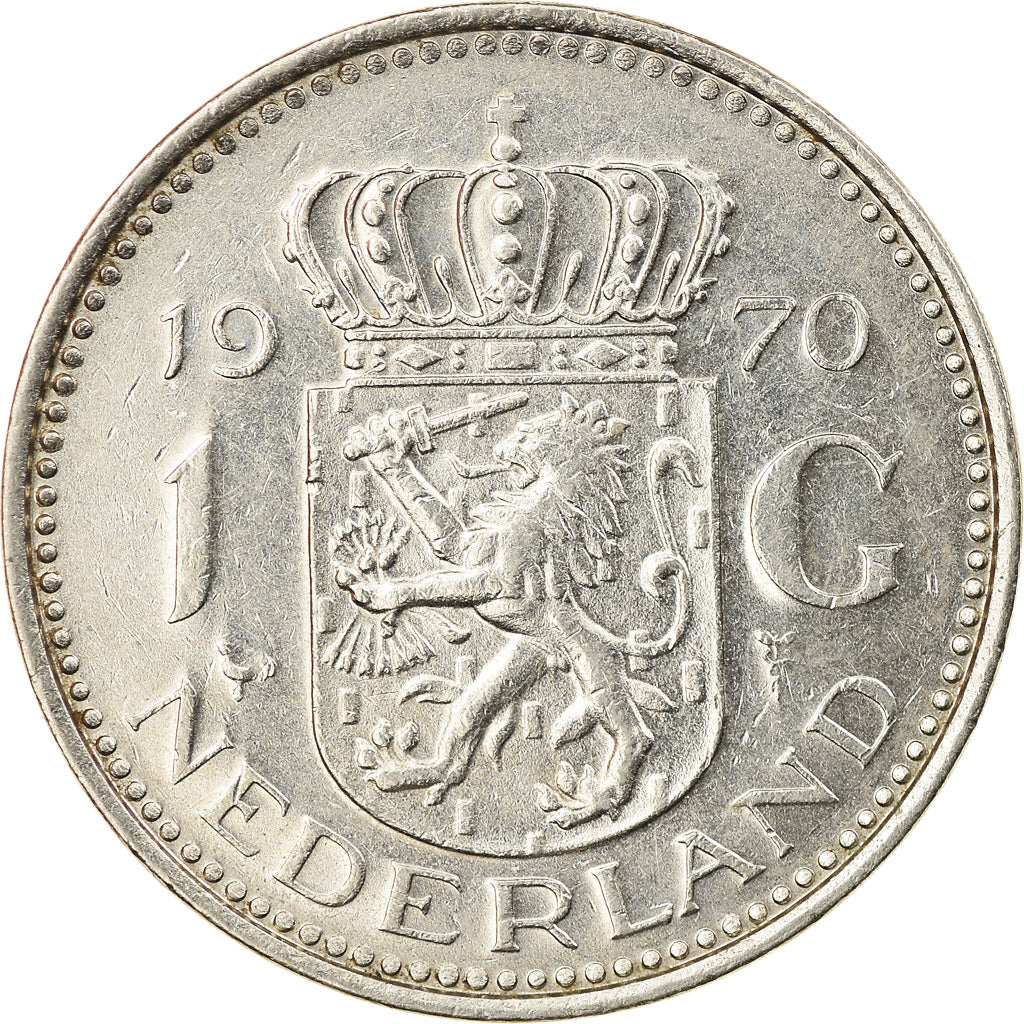 Coin, Netherlands, Juliana, Gulden, 1970, AU(50-53), Nickel, KM:184a