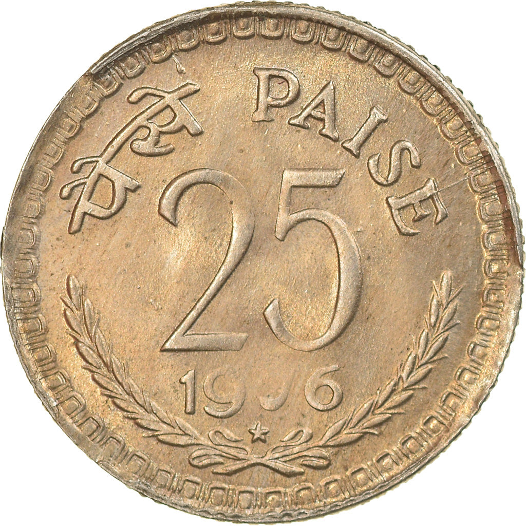 Münze, INDIA-REPUBLIC, 25 Paise, 1976, S+, Copper-nickel, KM:49.1