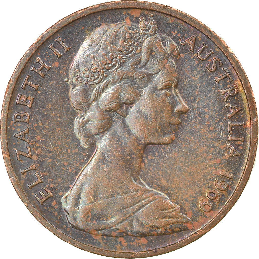 Moneta, Australia, Elizabeth II, Cent, 1969, AU(50-53), Bronze, KM:62