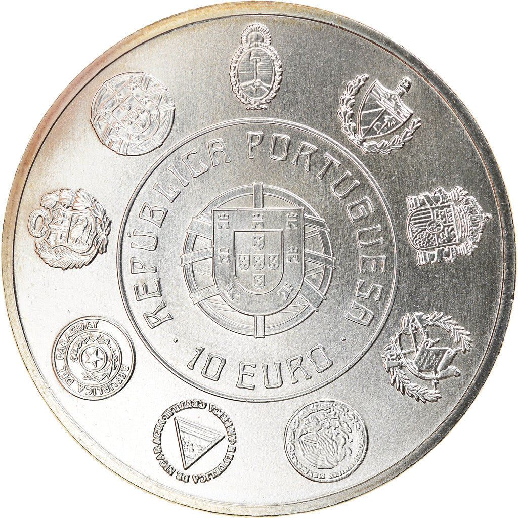 Portugal, 10 Euro, 2010, Lisbon, MS(63), Prata, KM:803