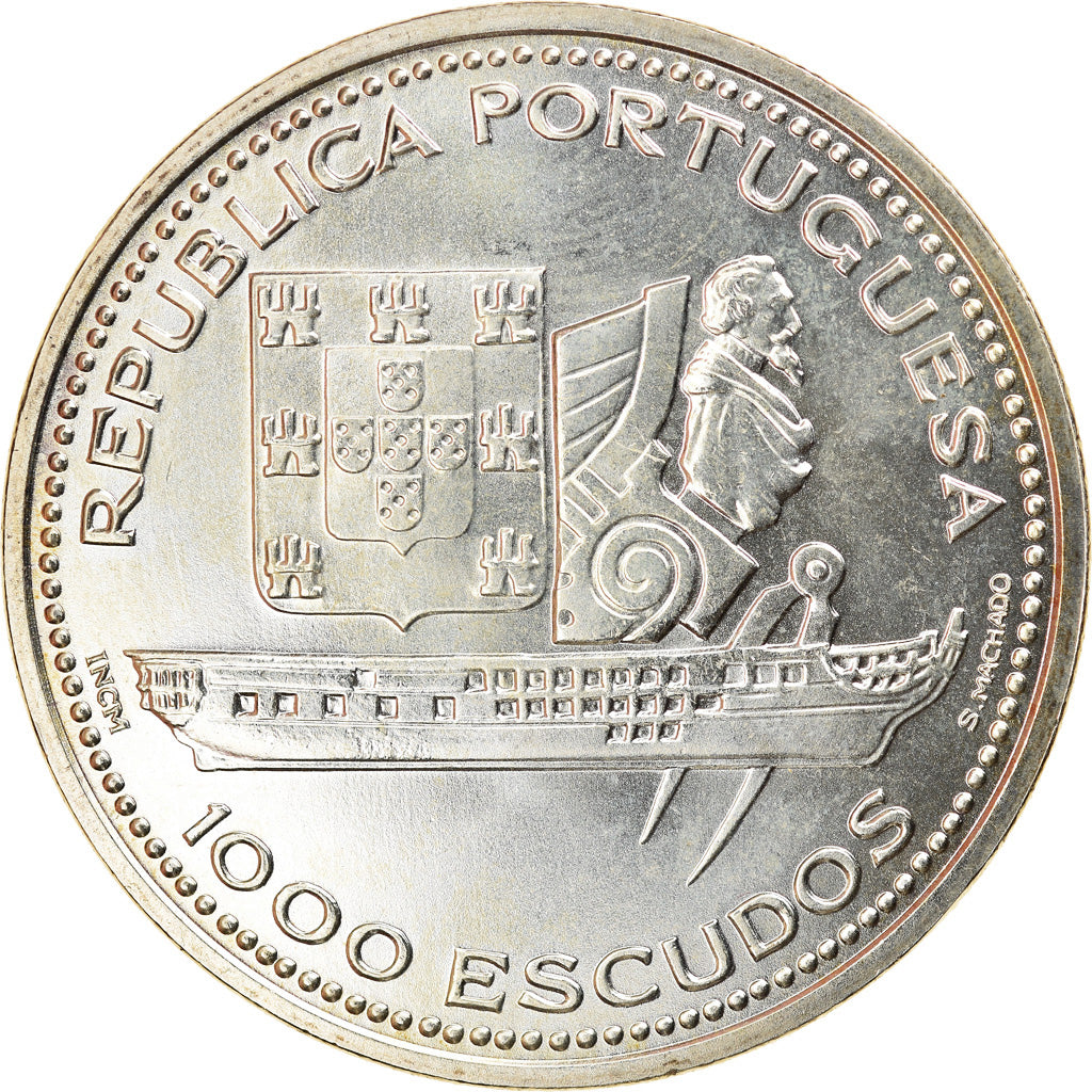 Munten, Portugal, 1000 Escudos, 1996, UNC-, Zilver, KM:688