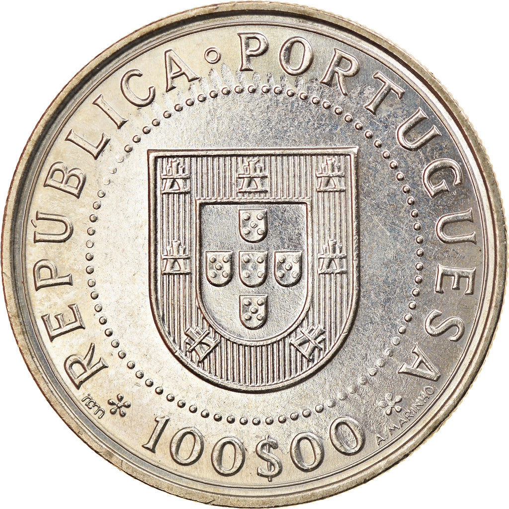 Münze, Portugal, 100 Escudos, 1990, UNZ, Copper-nickel, KM:651