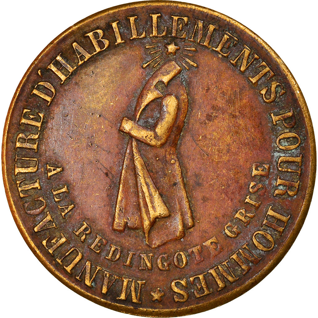 France, Jeton, A la Redingote Grise, Manufacture d'Habillement, Paris, TTB
