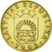 Moneta, Łotwa, 20 Santimu, 1992, AU(50-53), Mosiądz niklowy, KM:22.1