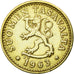 Moneda, Finlandia, 10 Pennia, 1963, EBC, Aluminio - bronce, KM:46