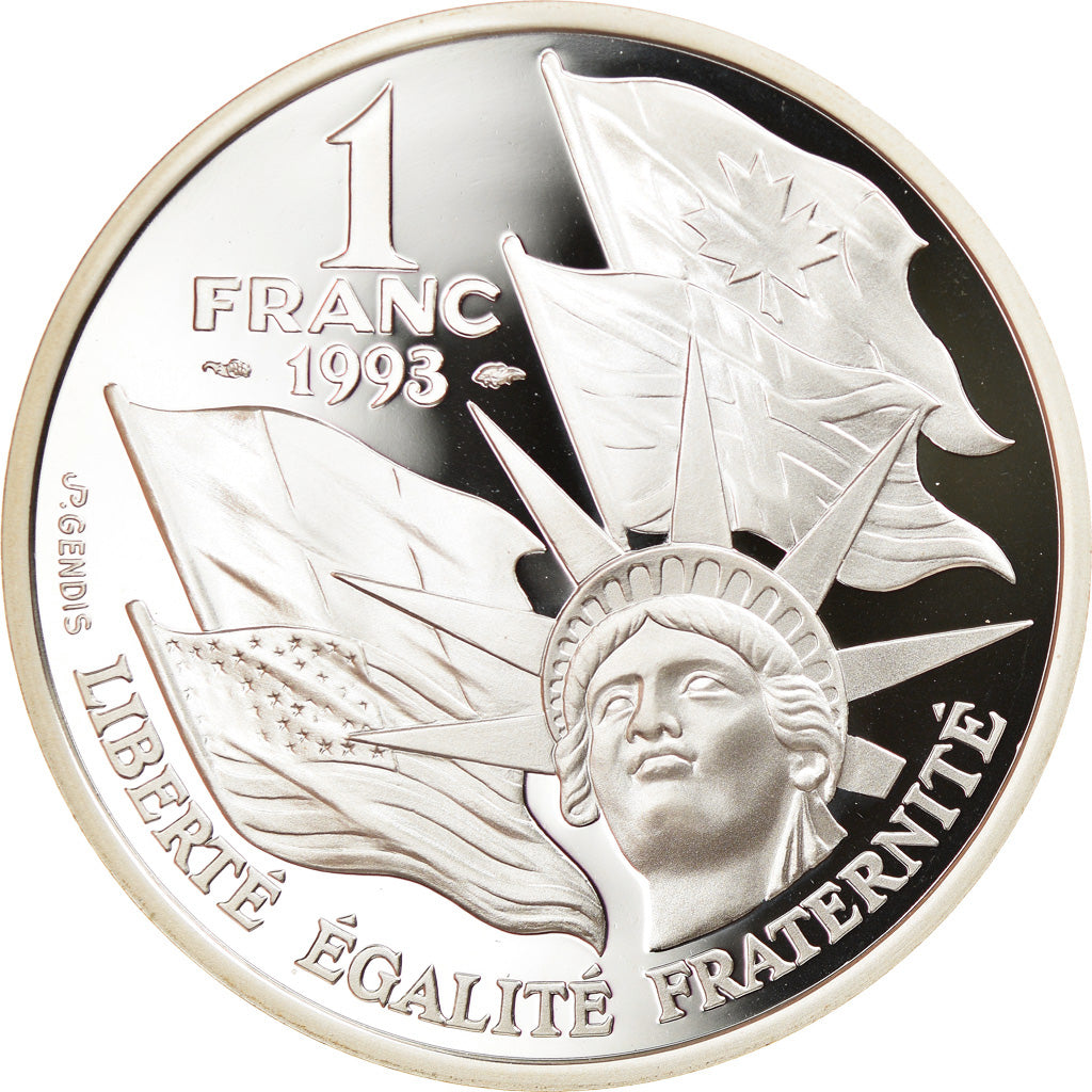 Moneda, Francia, Franc, 1993, Paris, BE, FDC, Plata, KM:1014, Gadoury:C38