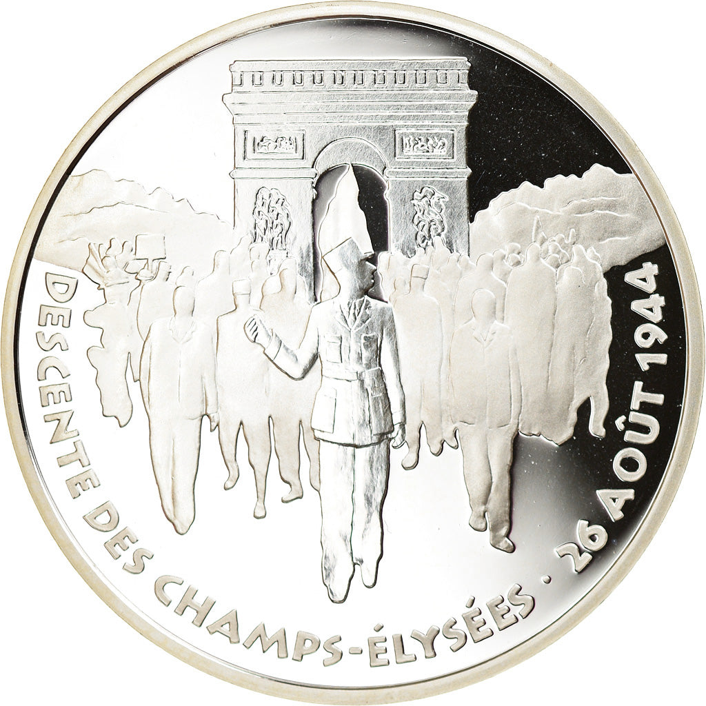 Munten, Frankrijk, Libération de Paris, 100 Francs, 1994, BE, FDC, Zilver