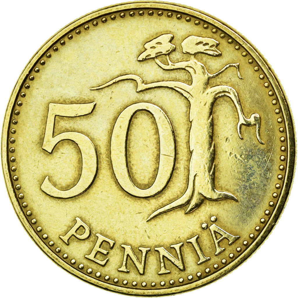 Coin, Finland, 50 Penniä, 1963, AU(55-58), Aluminum-Bronze, KM:48