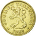Moneda, Finlandia, 20 Pennia, 1980, EBC, Aluminio - bronce, KM:47
