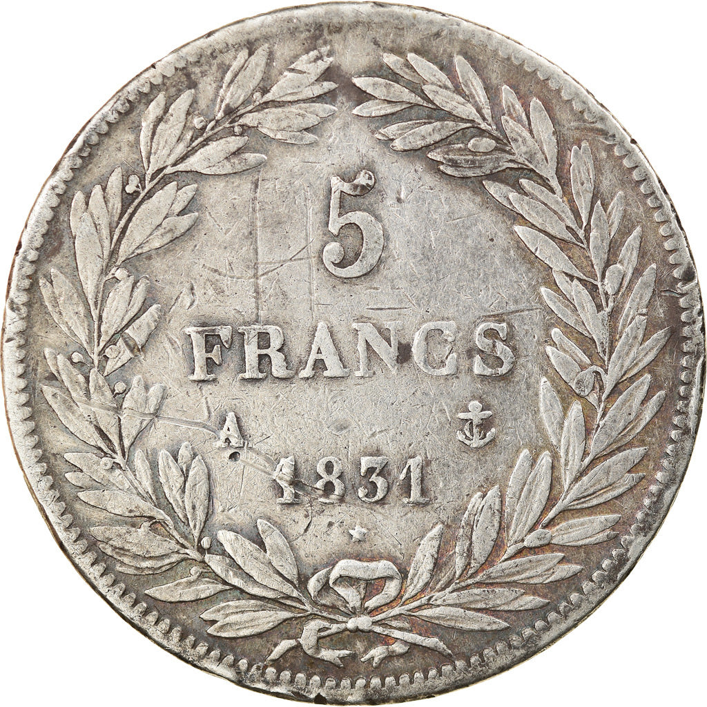 Moneta, Francja, Louis-Philippe, 5 Francs, 1831, Paris, VF(30-35), Srebro