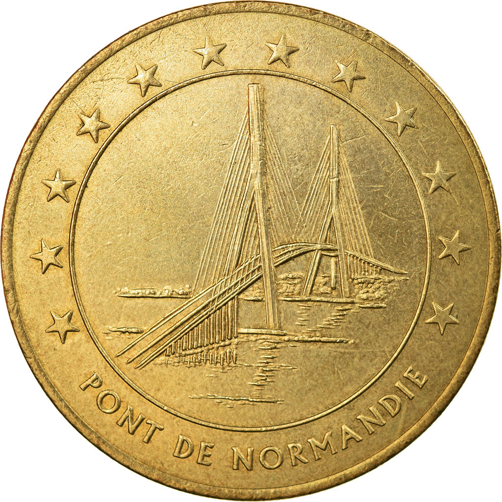 France, Medal, 1 Euro de la Ville du Havre, Pont de Normandie, 1996, EF(40-45)