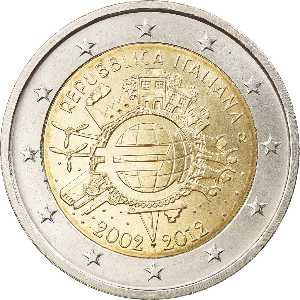 Italien, 2 Euro, Eurocoinage, 10th Anniversary, 2012, Rome, UNZ, Bi-Metallic