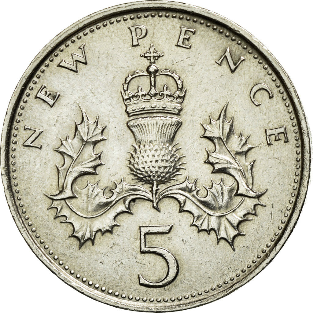 Coin, Great Britain, Elizabeth II, 5 New Pence, 1978, EF(40-45), Copper-nickel