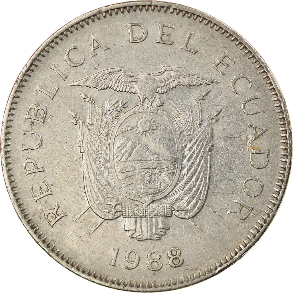 Munten, Ecuador, 20 Sucres, 1988, FR, Nickel Clad Steel, KM:94.1