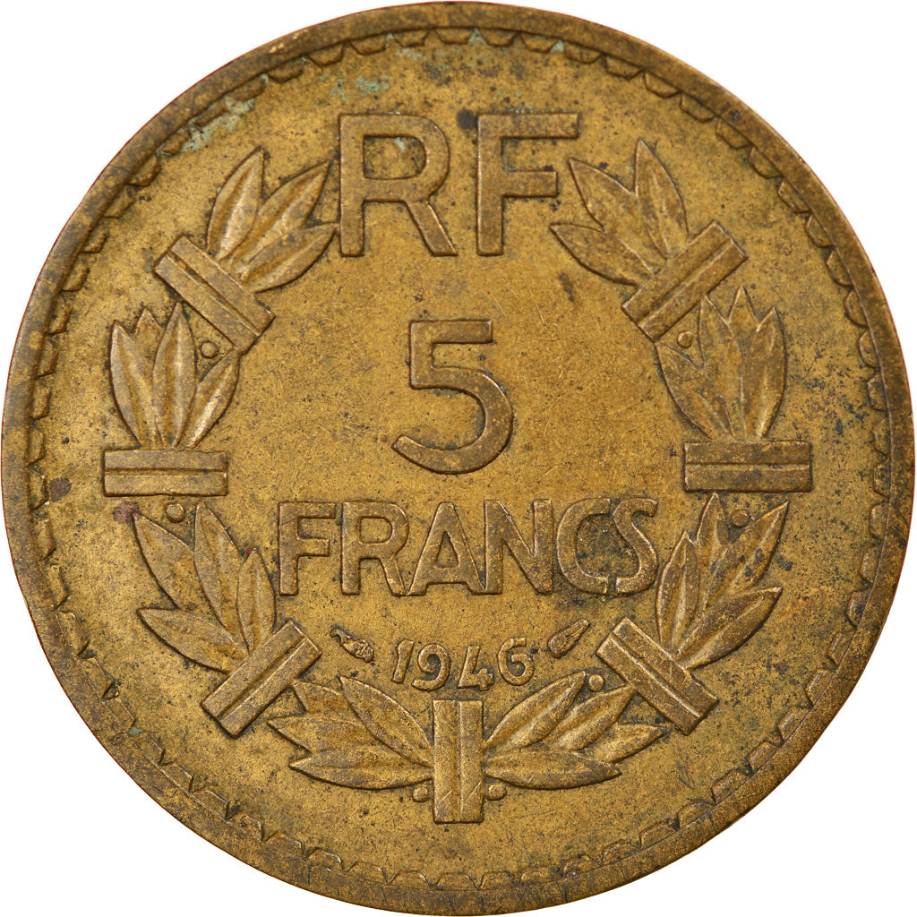 Coin, France, Lavrillier, 5 Francs, 1946, Paris, VF(20-25), Aluminum-Bronze