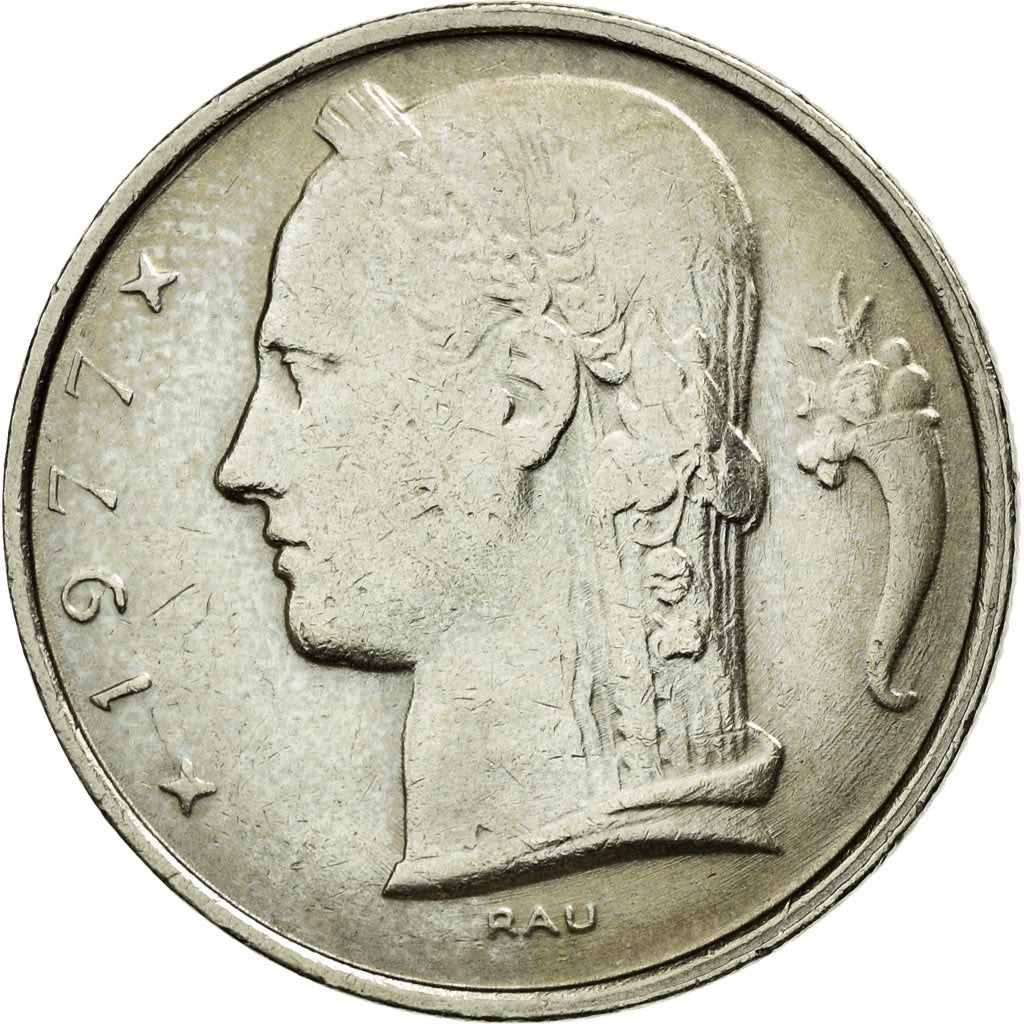 Moneta, Belgio, 5 Francs, 5 Frank, 1977, BB+, Rame-nichel, KM:134.1