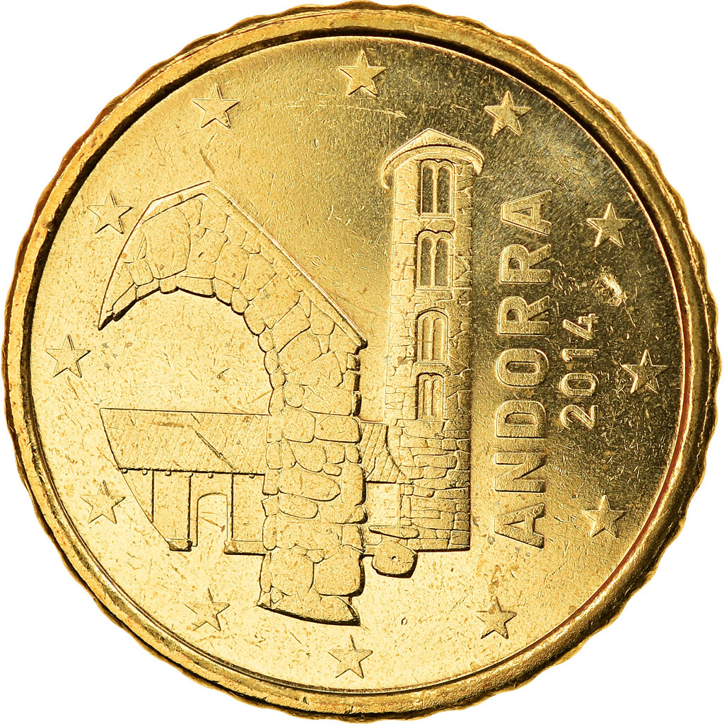 Andorra, 10 Euro Cent, 2014, MS(63), Latão, KM:New