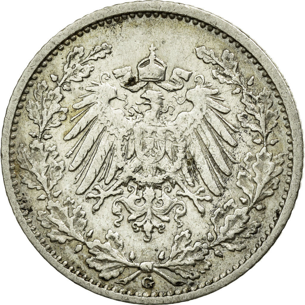 Coin, GERMANY - EMPIRE, 1/2 Mark, 1906, Karlsruhe, EF(40-45), Silver, KM:17
