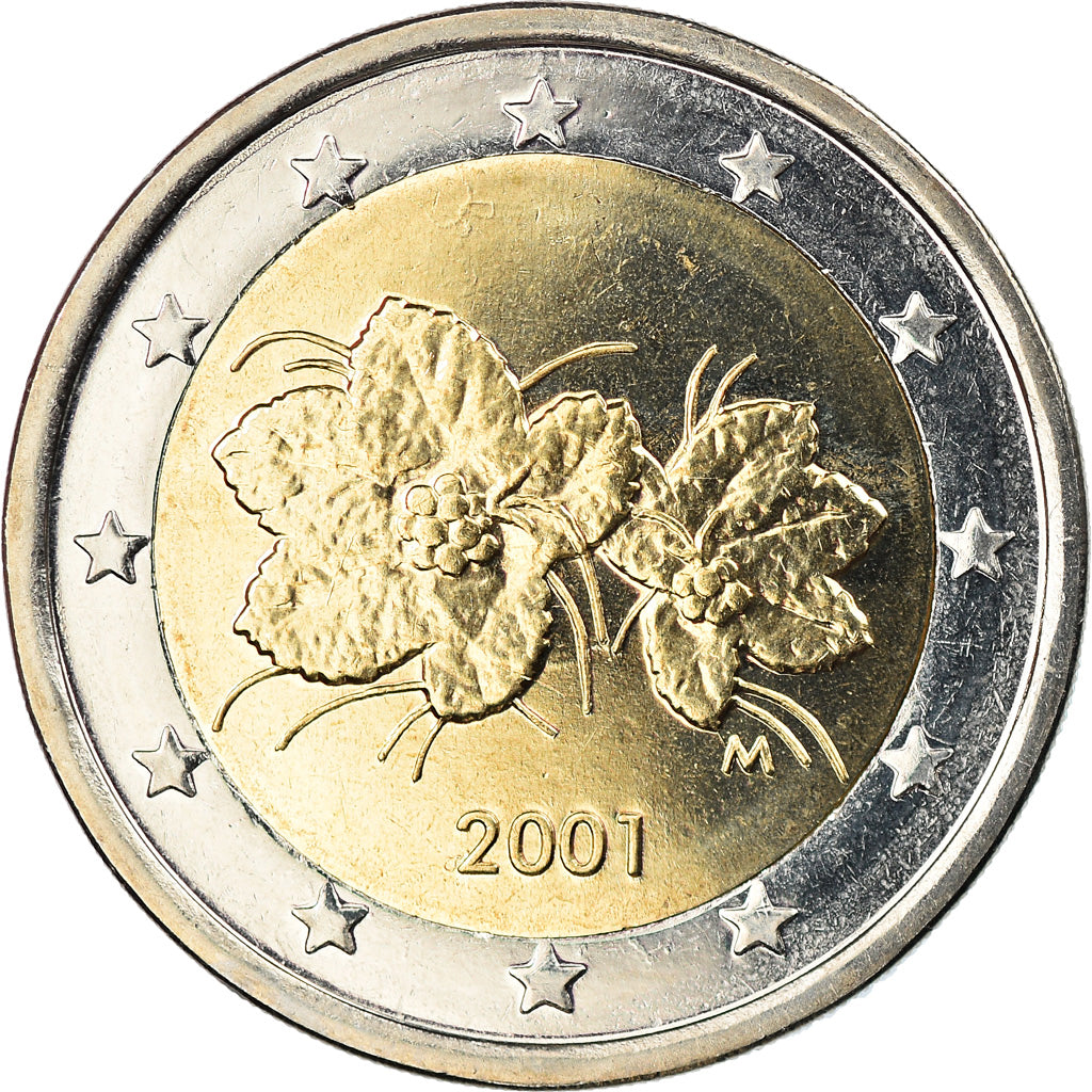 Finlândia, 2 Euro, 2001, Vantaa, MS(63), Bimetálico, KM:105