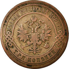 Coin, Russia, Nicholas II, 3 Kopeks, 1899, EF(40-45), Copper, KM:11.2