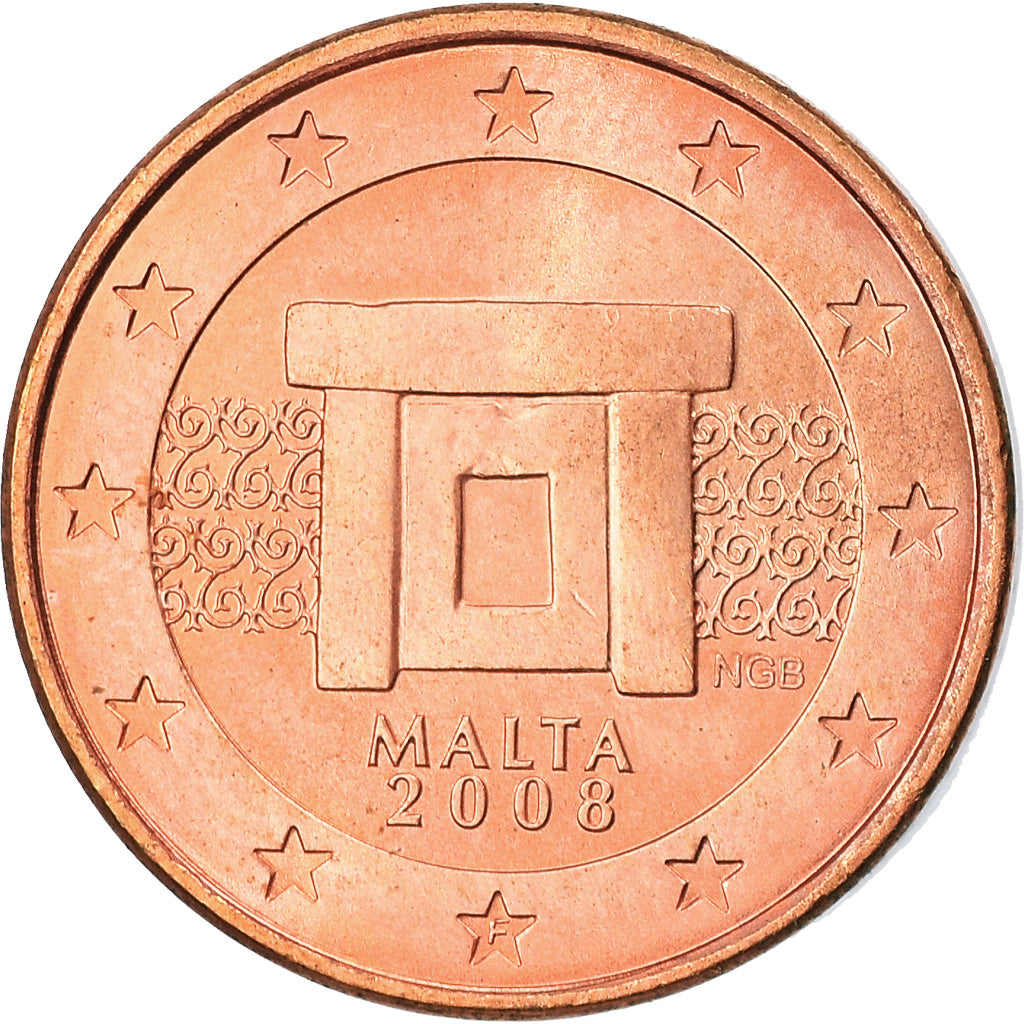 Malta, Euro Cent, 2008, SS, Copper Plated Steel, KM:New