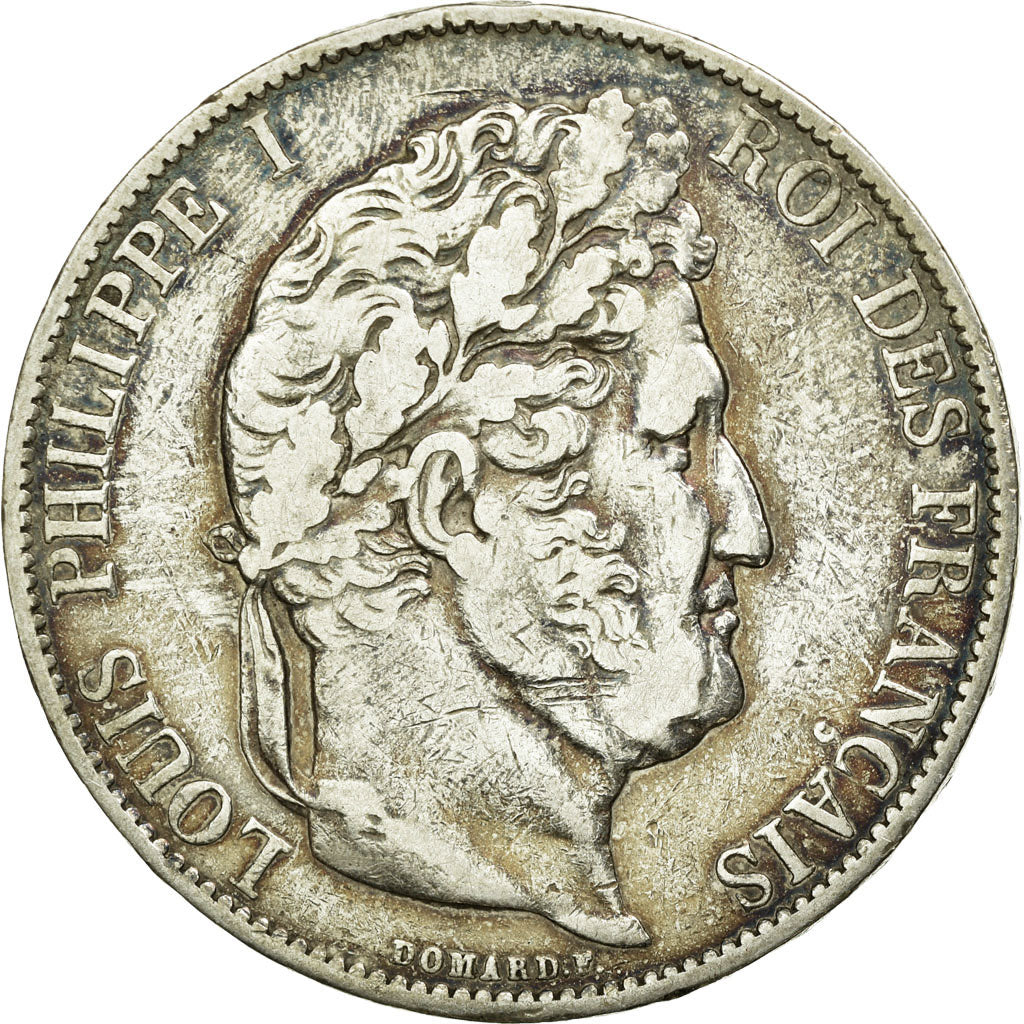 Moneta, Francia, Louis-Philippe, 5 Francs, 1844, Lille, MB+, Argento, KM:749.13
