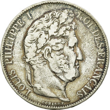 Moneta, Francia, Louis-Philippe, 5 Francs, 1844, Lille, MB+, Argento, KM:749.13