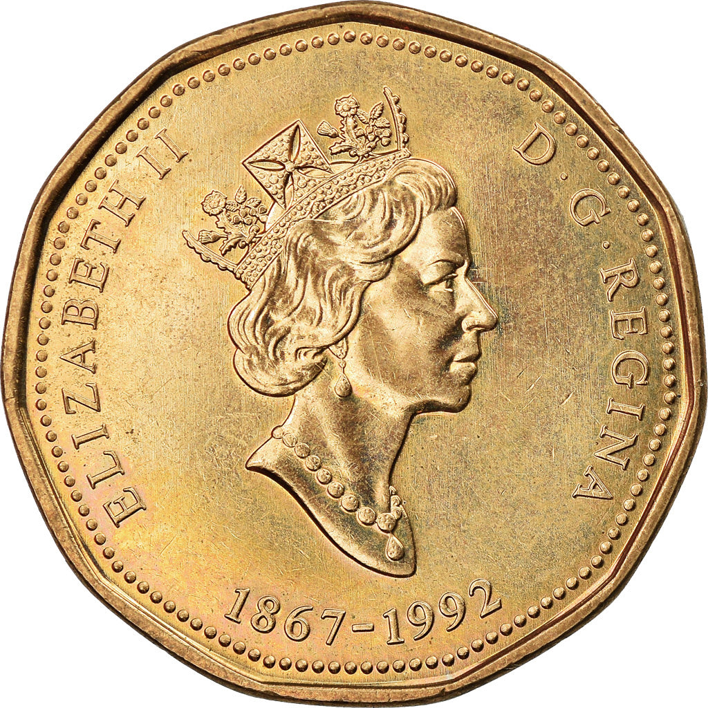 Coin, Canada, Elizabeth II, Dollar, 1992, Royal Canadian Mint, Ottawa