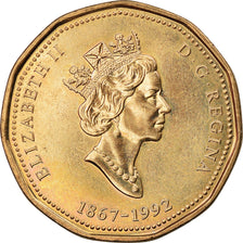 Coin, Canada, Elizabeth II, Dollar, 1992, Royal Canadian Mint, Ottawa