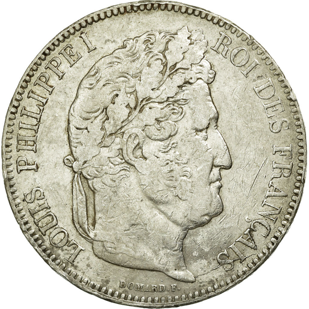 Coin, France, Louis-Philippe, 5 Francs, 1843, Strasbourg, VF(30-35), Silver