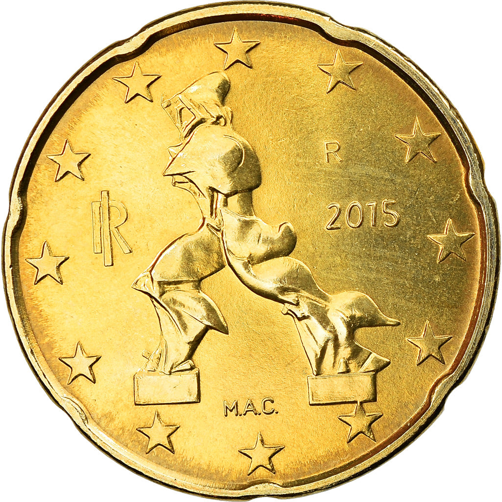 Italia, 20 Euro Cent, 2015, SPL, Ottone, KM:New