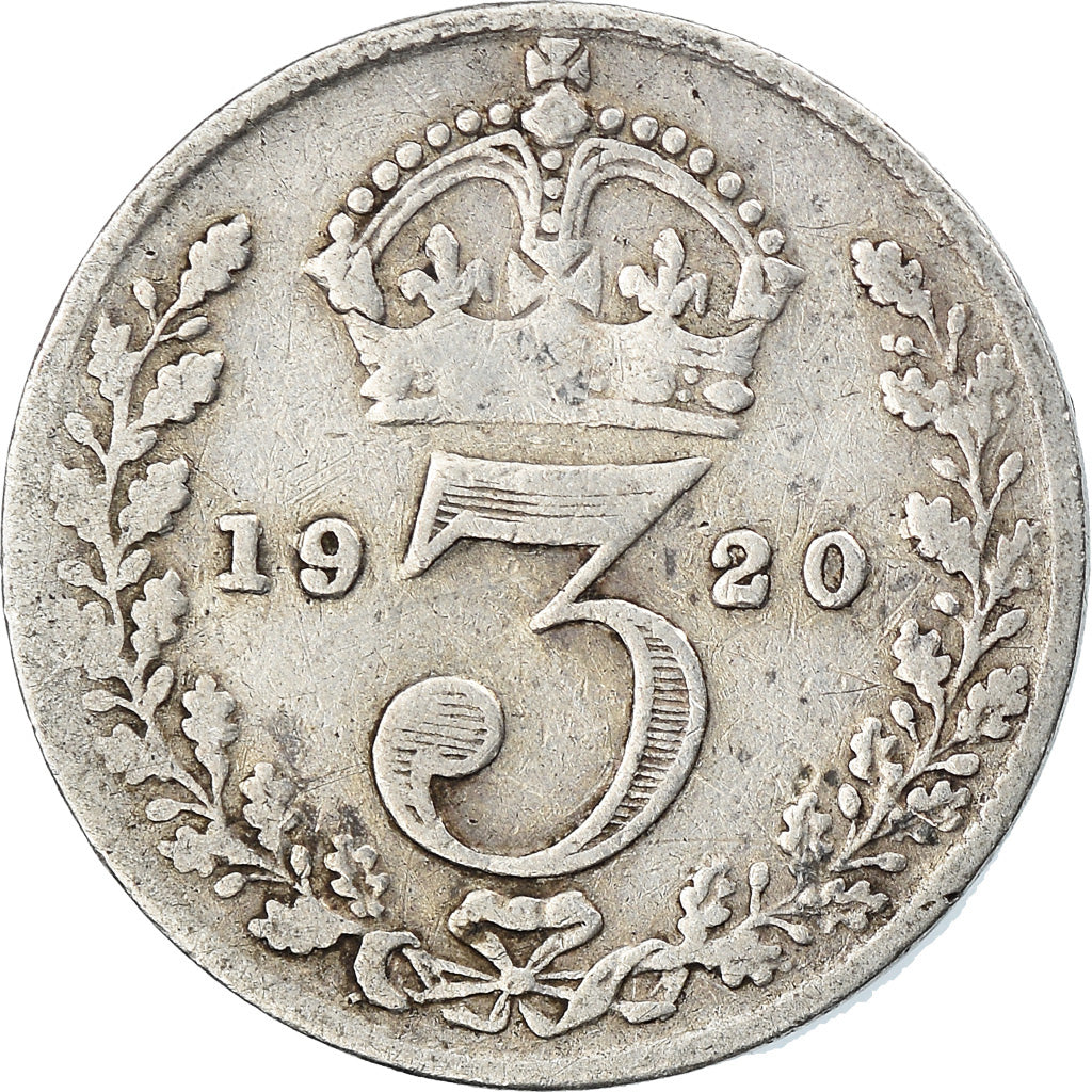 Monnaie, Grande-Bretagne, George V, 3 Pence, 1920, TB+, Argent, KM:813