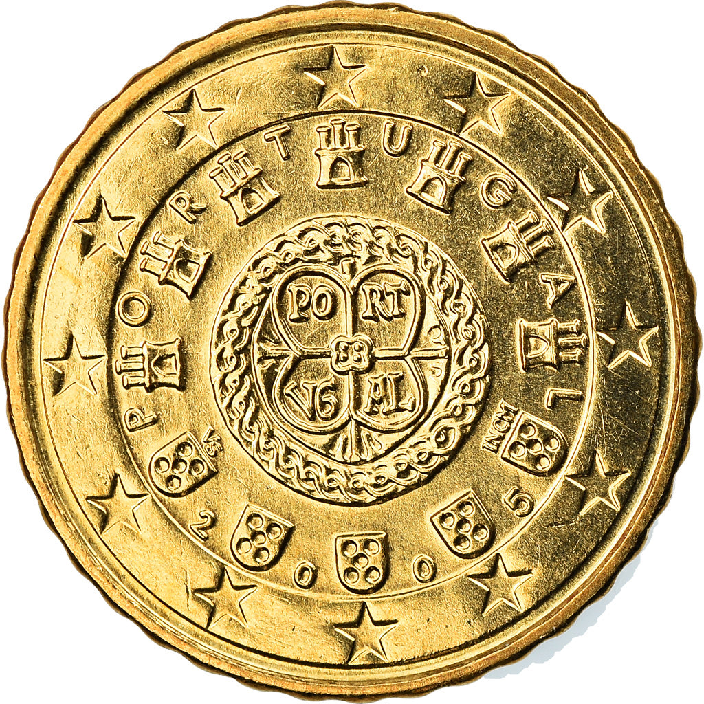 Portugal, 10 Euro Cent, 2005, Lisbon, MS(63), Mosiądz, KM:743