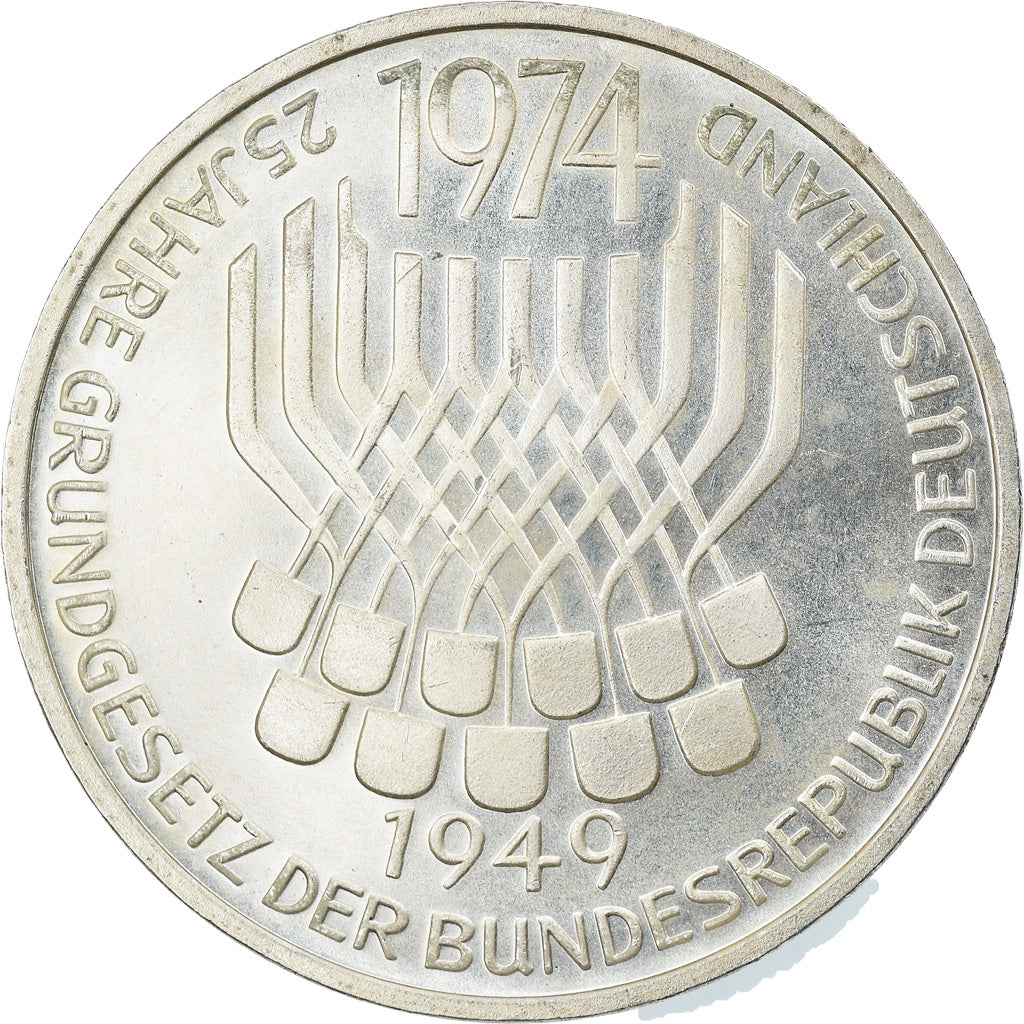 Münze, Bundesrepublik Deutschland, 5 Mark, 1974, Stuttgart, Germany, BE, UNZ