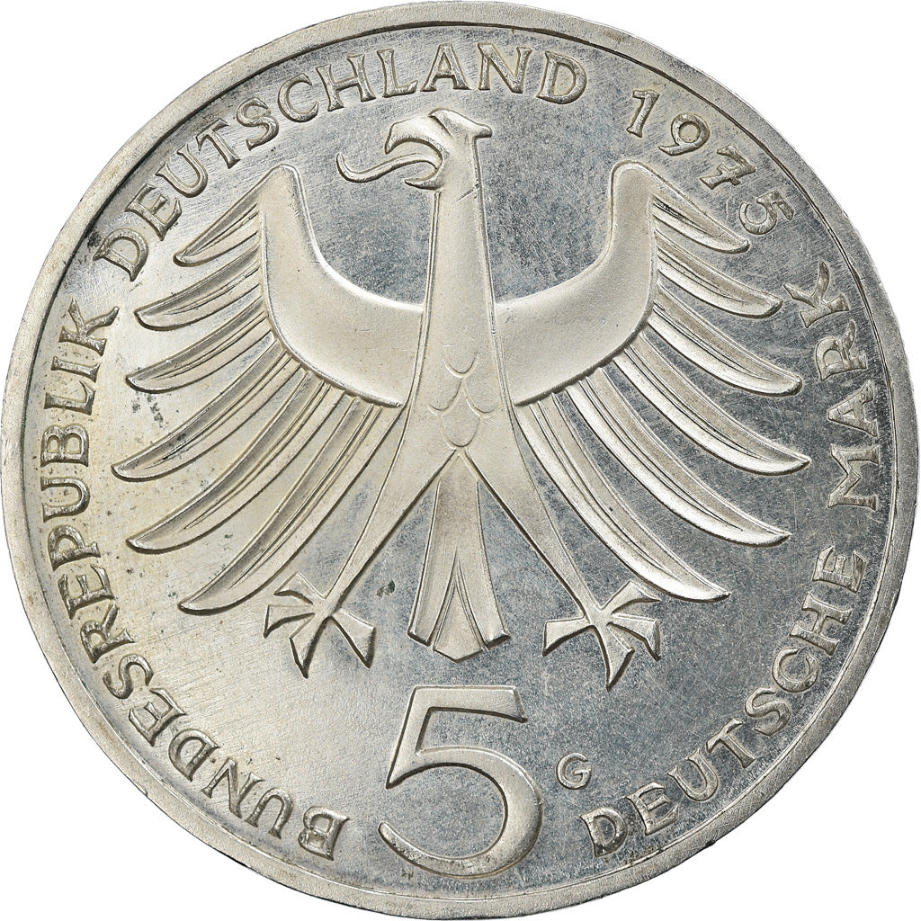 Münze, Bundesrepublik Deutschland, 5 Mark, 1975, Karlsruhe, Germany, BE, VZ