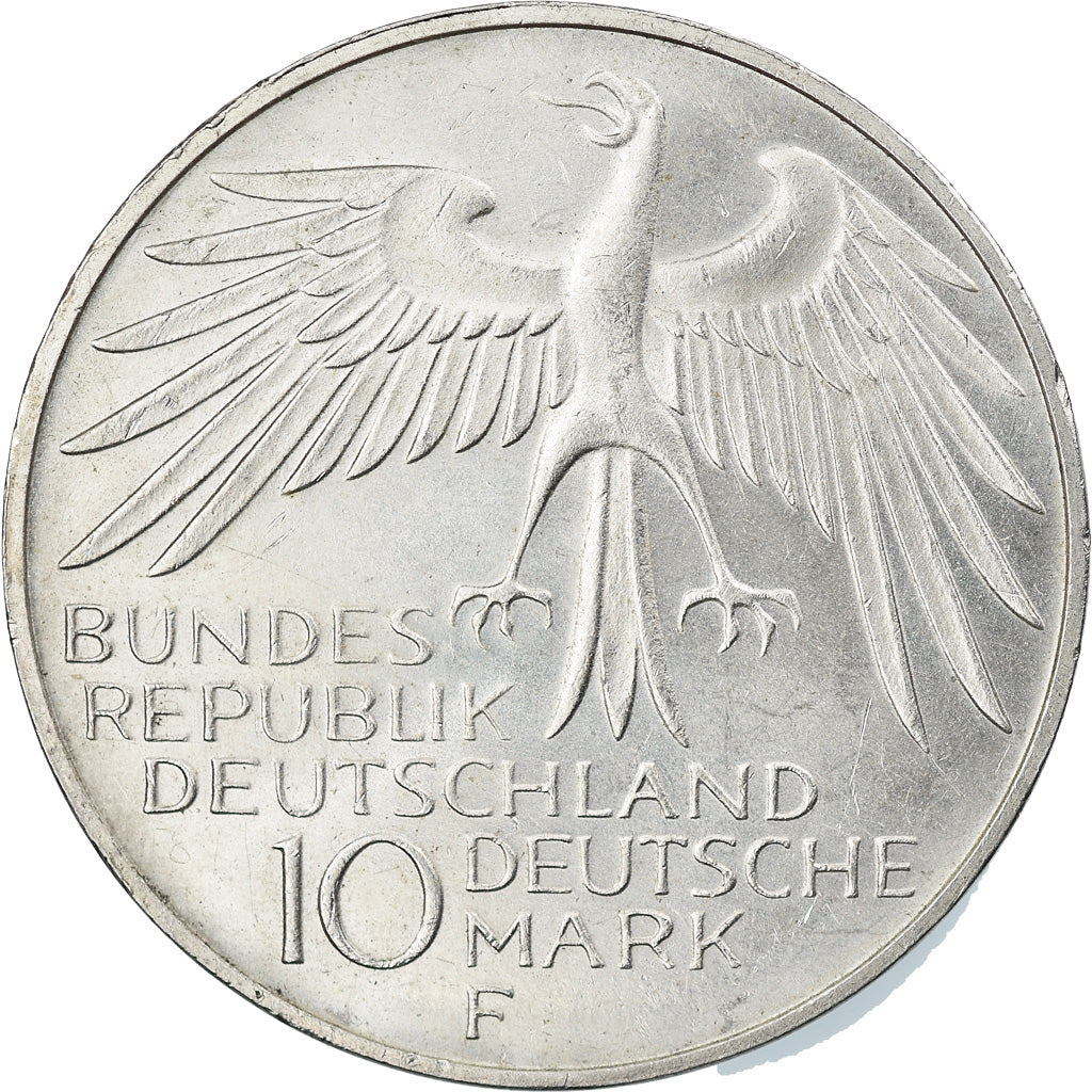Coin, GERMANY - FEDERAL REPUBLIC, 10 Mark, 1972, Stuttgart, AU(55-58), Silver