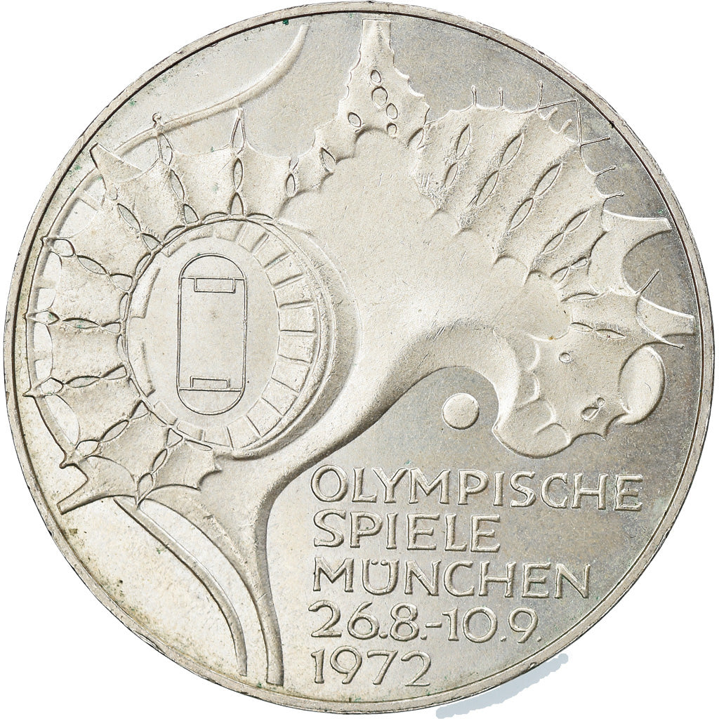 Coin, GERMANY - FEDERAL REPUBLIC, 10 Mark, 1972, Hambourg, AU(55-58), Silver